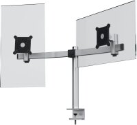 DURABLE Monitor-Halterung 508523 silber für 2 Monitore, Tischklemme