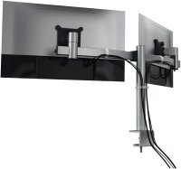 DURABLE Monitor-Halterung 508523 silber für 2 Monitore, Tischklemme