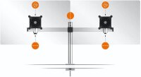 DURABLE Monitor-Halterung 508523 silber für 2 Monitore, Tischklemme