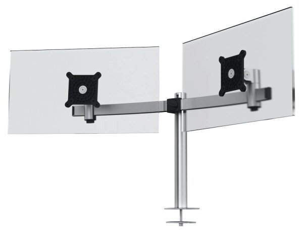 DURABLE Monitor-Halterung 508623 silber für 2 Monitore, Tischbohrung