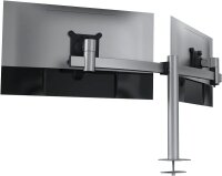 DURABLE Monitor-Halterung 508623 silber für 2 Monitore, Tischbohrung