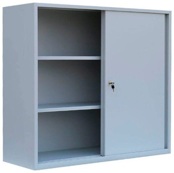 ClassiX Schiebetürenschrank, X-550145 lichtgrau 2 Fachböden 120,0 x 45,0 x 109,0 cm