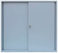 ClassiX Schiebetürenschrank, X-550145 lichtgrau 2 Fachböden 120,0 x 45,0 x 109,0 cm