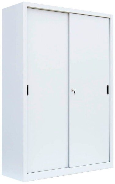 LÜLLMANN Schiebetürenschrank, 550167 signalweiß 4 Fachböden 120,0 x 45,0 x 195,0 cm