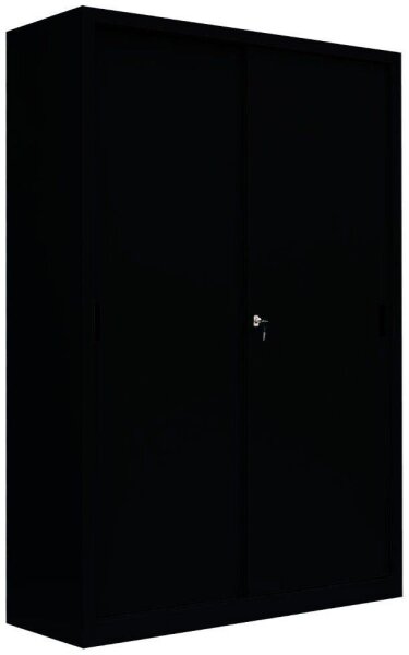 LÜLLMANN Schiebetürenschrank, 550169 tiefschwarz 4 Fachböden 120,0 x 45,0 x 195,0 cm