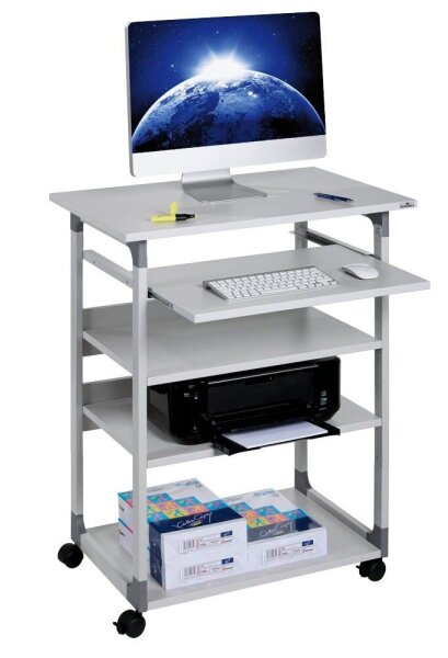 DURABLE PC-Tisch höhenverstellbar mit Rollen grau 75,0 x 53,4 x 95,0 - 115,0 cm