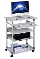 DURABLE PC-Tisch höhenverstellbar mit Rollen grau...