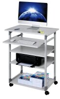 DURABLE PC-Tisch höhenverstellbar mit Rollen grau 75,0 x 53,4 x 95,0 - 115,0 cm