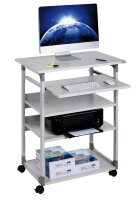 DURABLE PC-Tisch höhenverstellbar mit Rollen grau 75,0 x 53,4 x 95,0 - 115,0 cm