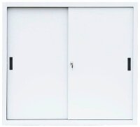 LÜLLMANN Schiebetürenschrank, 550147 signalweiß 2 Fachböden 120,0 x 45,0 x 109,0 cm