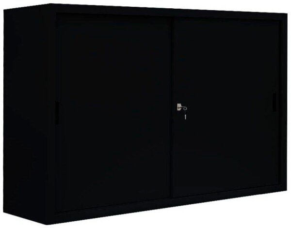 LÜLLMANN Schiebetürenschrank, 550159 tiefschwarz 2 Fachböden 160,0 x 45,0 x 109,0 cm