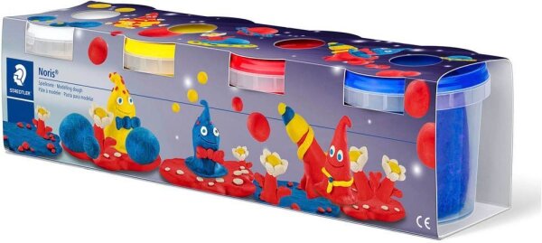 STAEDTLER Knete Noris Club farbsortiert, 4 Farben je 130,0 g  ( 8134 01 )