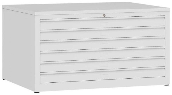LÜLLMANN Planschrank signalweiß 6 Schubladen 113,5 x 83,5 x 60,5 cm, 1 St.