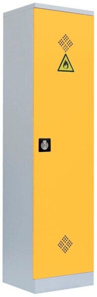 LÜLLMANN Umweltschrank 566246 rapsgelb, lichtgrau 4 Fachböden 50,0 x 42,2 x 195,0 cm, aufgebaut, 1 St.