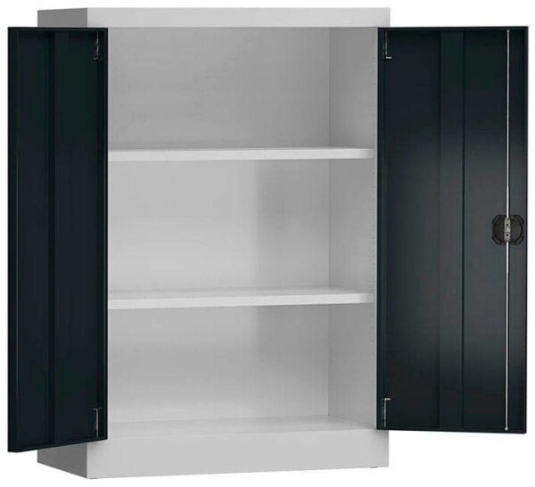 ClassiX Stahlschrank X-530328 anthrazit, lichtgrau 2 Fachböden 92,0 x 42,0 x 120,0 cm, aufgebaut, 1 St.