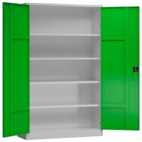 ClassiX Stahlschrank X-530375 lichtgrau, gelbgrün 4...