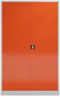 ClassiX Stahlschrank X-530374 feuerrot, lichtgrau 4 Fachböden 120,0 x 42,0 x 194,5 cm, aufgebaut, 1 St.