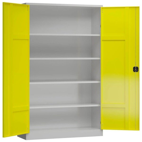 ClassiX Stahlschrank X-530376 zinkgelb, lichtgrau 4 Fachböden 120,0 x 42,0 x 194,5 cm, aufgebaut, 1 St.
