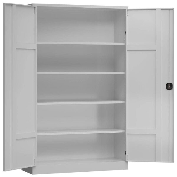 ClassiX Stahlschrank X-530380 lichtgrau 4 Fachböden 120,0 x 60,0 x 194,5 cm, aufgebaut, 1 St.