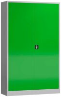 ClassiX Stahlschrank X-530385 lichtgrau, gelbgrün 4 Fachböden 120,0 x 60,0 x 194,5 cm, aufgebaut, 1 St.