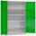 ClassiX Stahlschrank X-530385 lichtgrau, gelbgrün 4 Fachböden 120,0 x 60,0 x 194,5 cm, aufgebaut, 1 St.