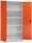 ClassiX Stahlschrank X-530354 feuerrot, lichtgrau 4 Fachböden 92,0 x 50,0 x 194,5 cm, aufgebaut, 1 St.