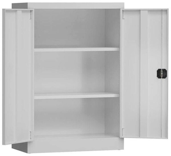 ClassiX Stahlschrank X-530320 lichtgrau 2 Fachböden 92,0 x 42,0 x 120,0 cm, aufgebaut, 1 St.