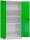 ClassiX Stahlschrank X-530355 lichtgrau, gelbgrün 4 Fachböden 92,0 x 50,0 x 194,5 cm, aufgebaut, 1 St.