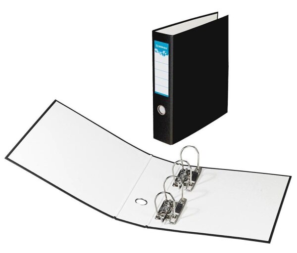 DONAU Doppelordner schwarz Karton 7,5 cm, 1 St.