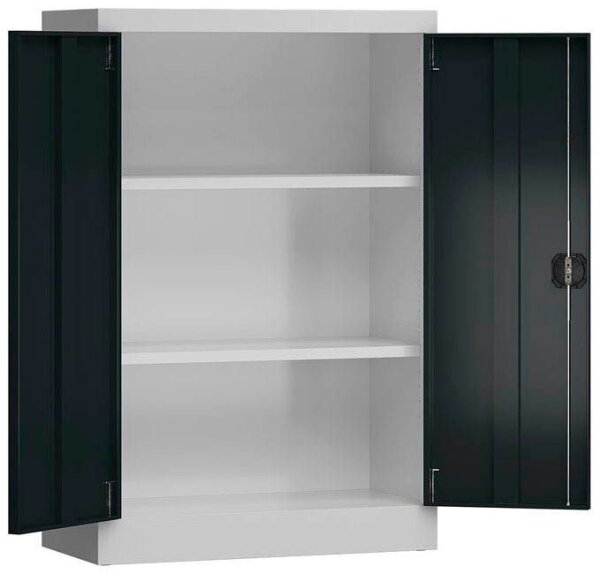 ClassiX Stahlschrank X-530298 anthrazit, lichtgrau 2 Fachböden 80,0 x 38,0 x 120,0 cm, aufgebaut, 1 St.