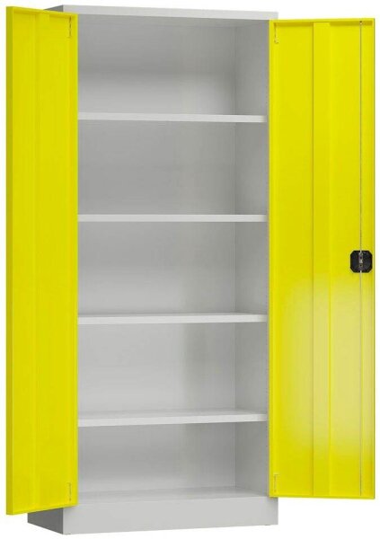 ClassiX Stahlschrank X-530336 zinkgelb, lichtgrau 4 Fachböden 80,0 x 38,0 x 180,0 cm, aufgebaut, 1 St.