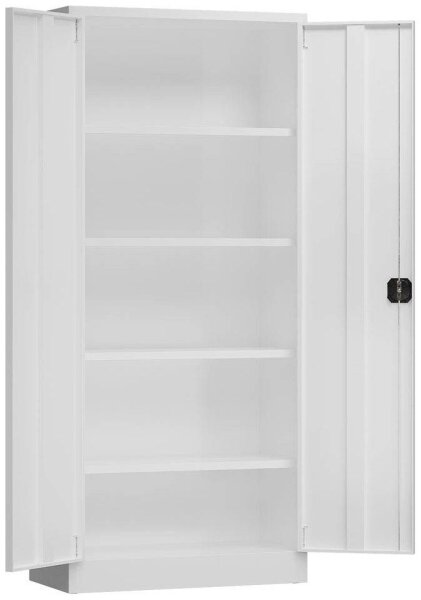 ClassiX Stahlschrank X-530337 signalweiß 4 Fachböden 80,0 x 38,0 x 180,0 cm, aufgebaut, 1 St.