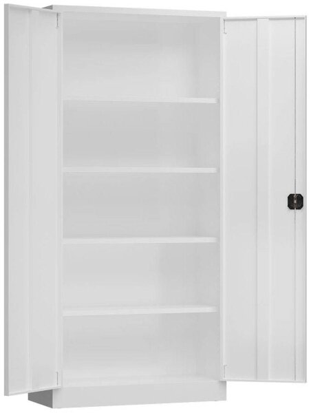 ClassiX Stahlschrank X-530357 signalweiß 4 Fachböden 92,0 x 50,0 x 194,5 cm, aufgebaut, 1 St.