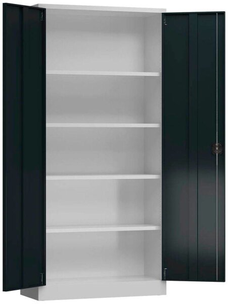 ClassiX Stahlschrank X-530358 anthrazit, lichtgrau 4 Fachböden 92,0 x 50,0 x 194,5 cm, aufgebaut, 1 St.