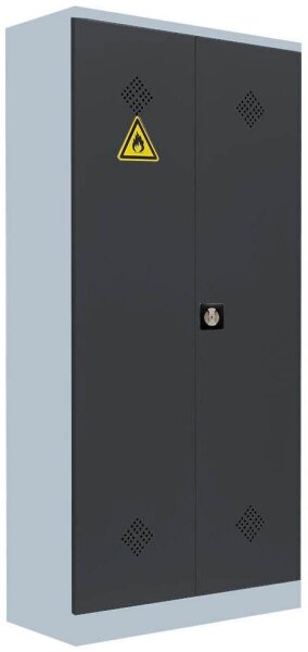 LÜLLMANN Umweltschrank 566258 anthrazit, lichtgrau 4 Fachböden 91,6 x 42,2 x 195,0 cm, aufgebaut, 1 St.