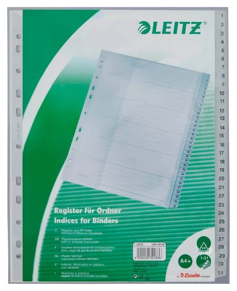 LEITZ Ordnerregister 1281 DIN A4 Vollformat,...