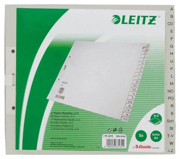 LEITZ Ordnerregister 1210 DIN A4 Halbformat,...