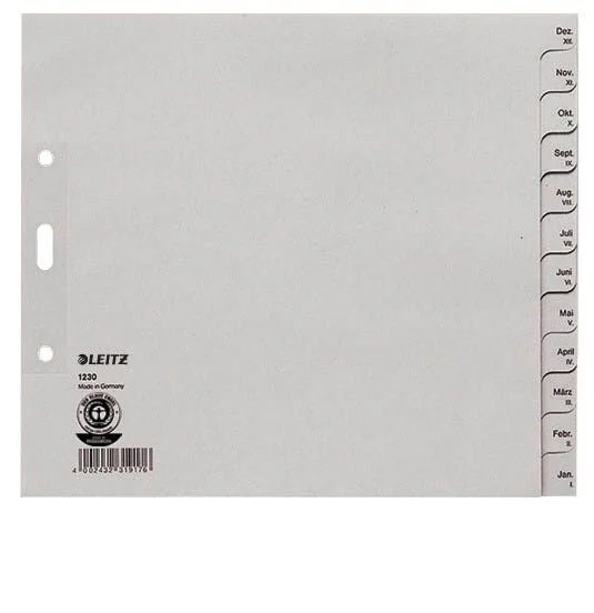 LEITZ Ordnerregister 1230 DIN A4 Halbformat,...