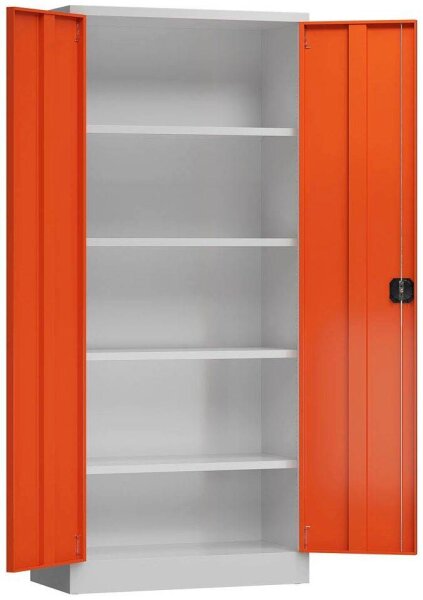 ClassiX Stahlschrank X-530334 feuerrot, lichtgrau 4 Fachböden 80,0 x 38,0 x 180,0 cm, aufgebaut, 1 St.