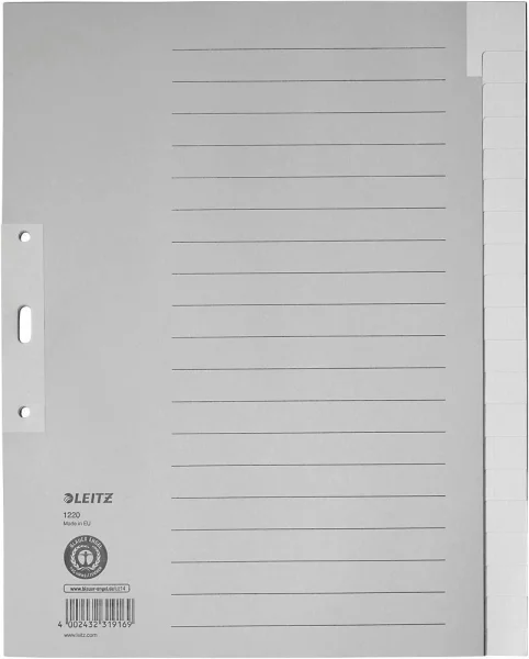 LEITZ Ordnerregister 1220 DIN A4 Vollformat,...