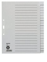 LEITZ Ordnerregister 1220 DIN A4 Vollformat, Überbreite blanko grau 20-teilig, 5 Satz