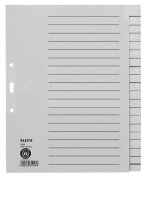 LEITZ Ordnerregister 1220 DIN A4 Vollformat, Überbreite blanko grau 20-teilig, 5 Satz
