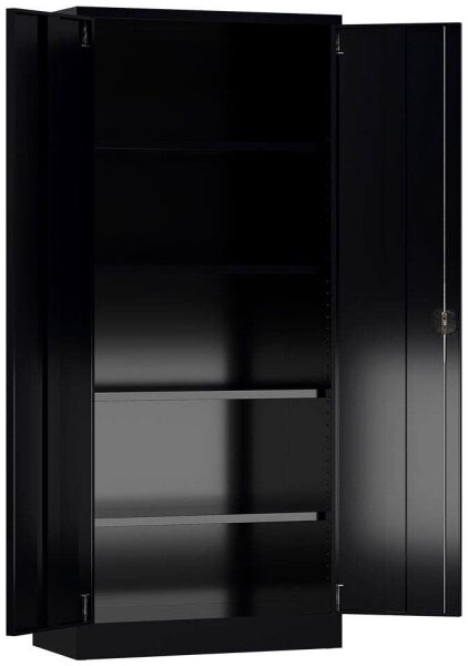 ClassiX Stahlschrank X-530339 tiefschwarz 4 Fachböden 80,0 x 38,0 x 180,0 cm, aufgebaut, 1 St.