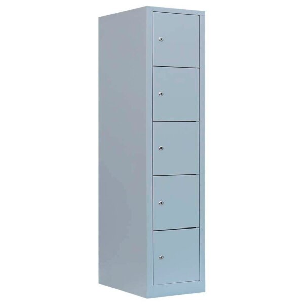 LÜLLMANN Schließfachschrank lichtgrau 523910, 5 Schließfächer 41,5 x 50,0 x 190,0 cm