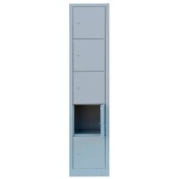 LÜLLMANN Schließfachschrank lichtgrau 523910, 5 Schließfächer 41,5 x 50,0 x 190,0 cm