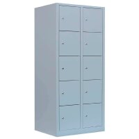 LÜLLMANN Schließfachschrank lichtgrau 523920, 10 Schließfächer 80,0 x 50,0 x 190,0 cm