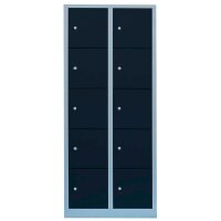 LÜLLMANN Schließfachschrank anthrazit, lichtgrau 523928, 10 Schließfächer 80,0 x 50,0 x 190,0 cm