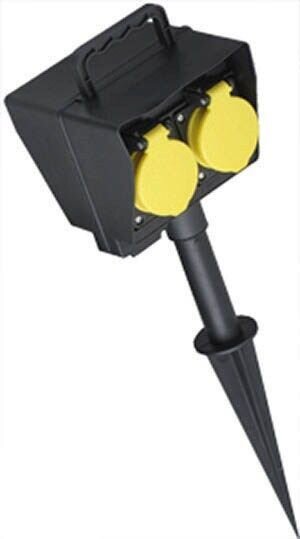 BACHMANN 2-fach Gartensteckdose 2,0 m schwarz