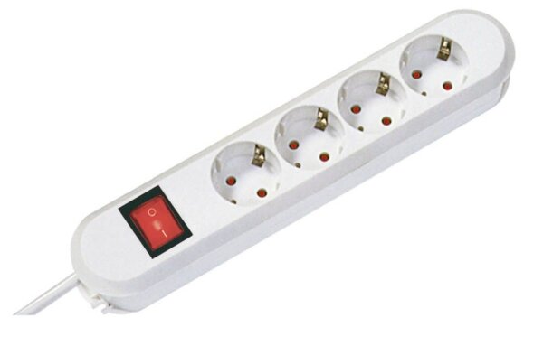 BACHMANN SMART 4-fach Steckdosenleiste mit Schalter 1,5 m weiß