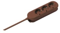 BACHMANN SMART 3-fach Steckdosenleiste 3,0 m braun